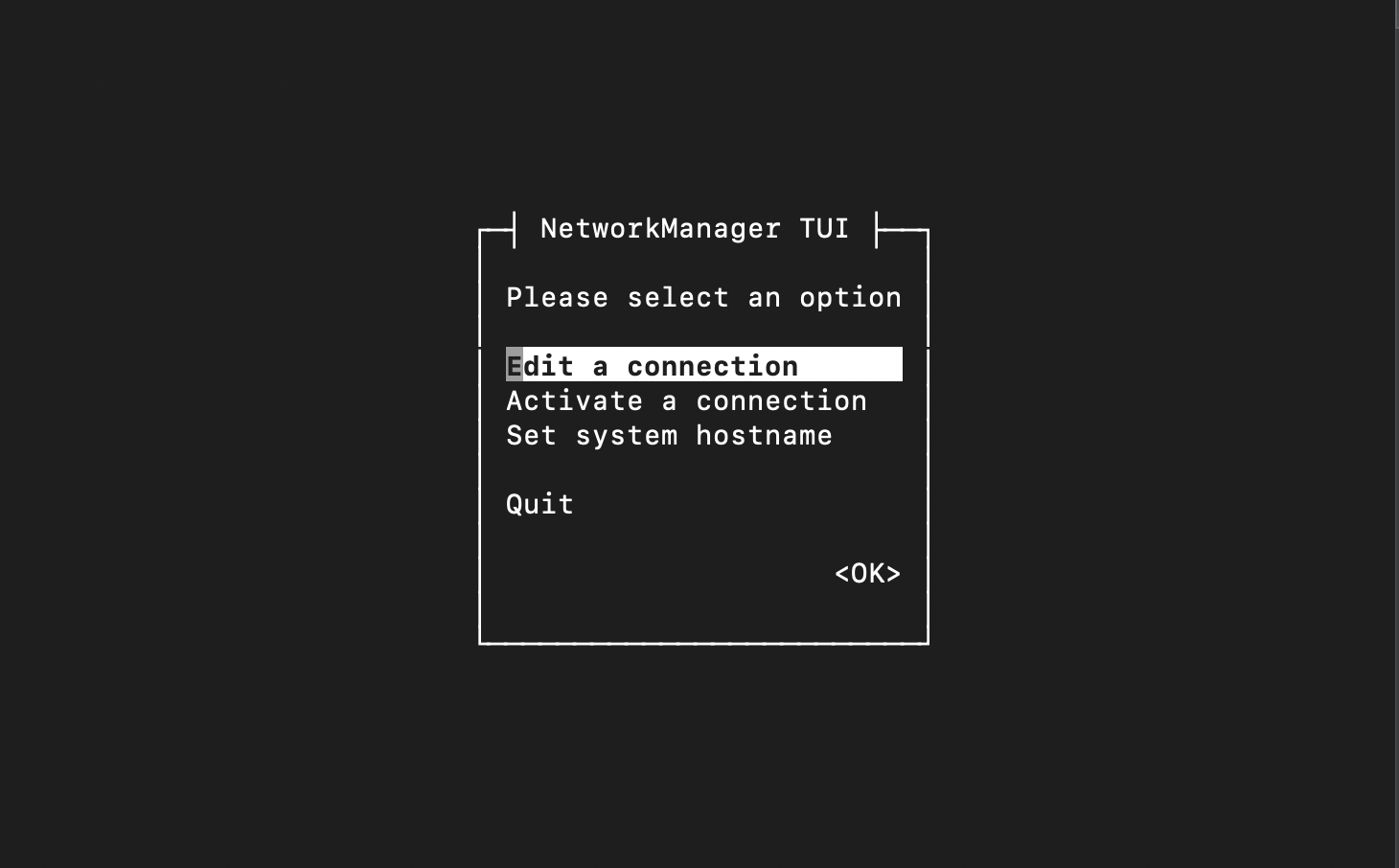 128T NetManager TUI Option