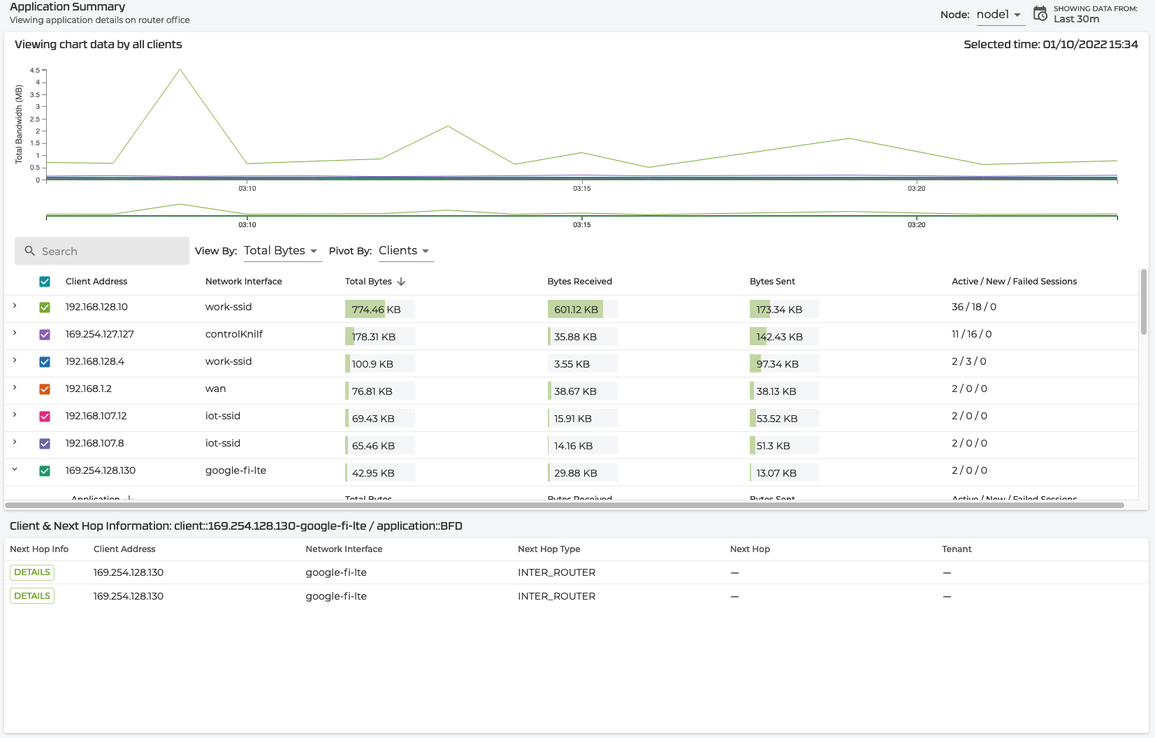 Application Summary by Client