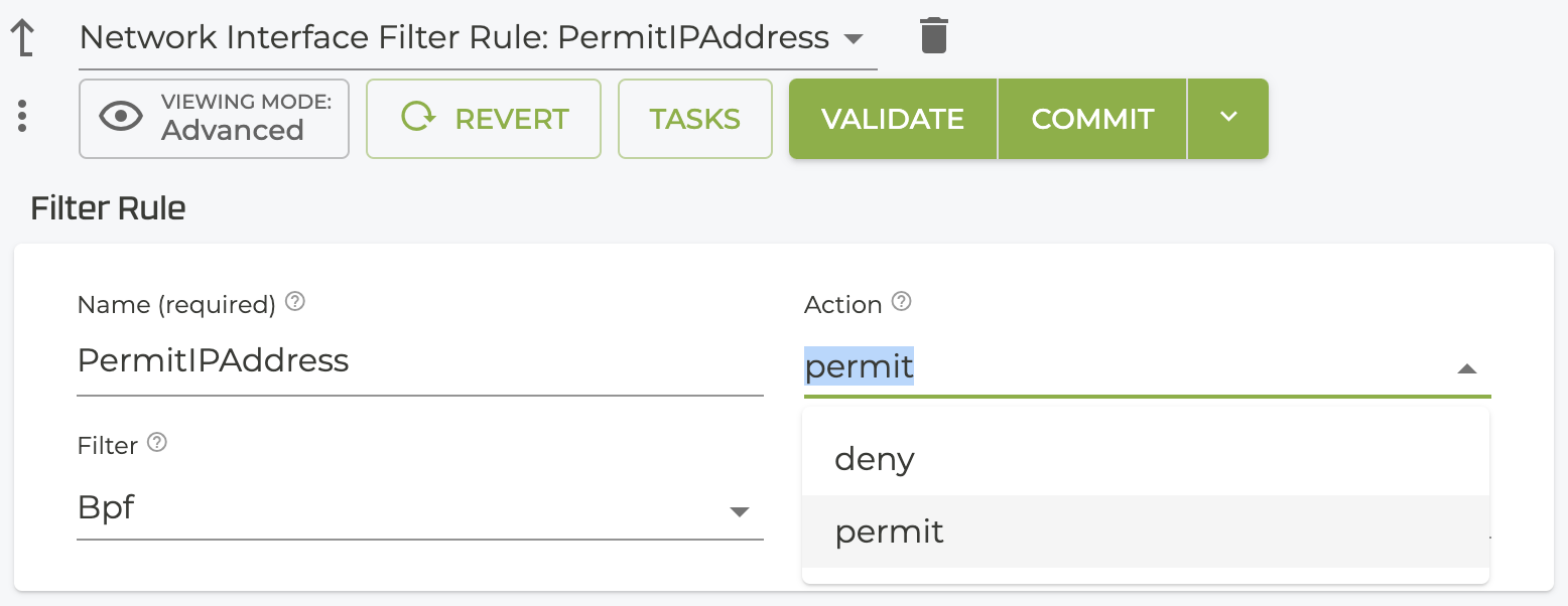 Permit rule configuration