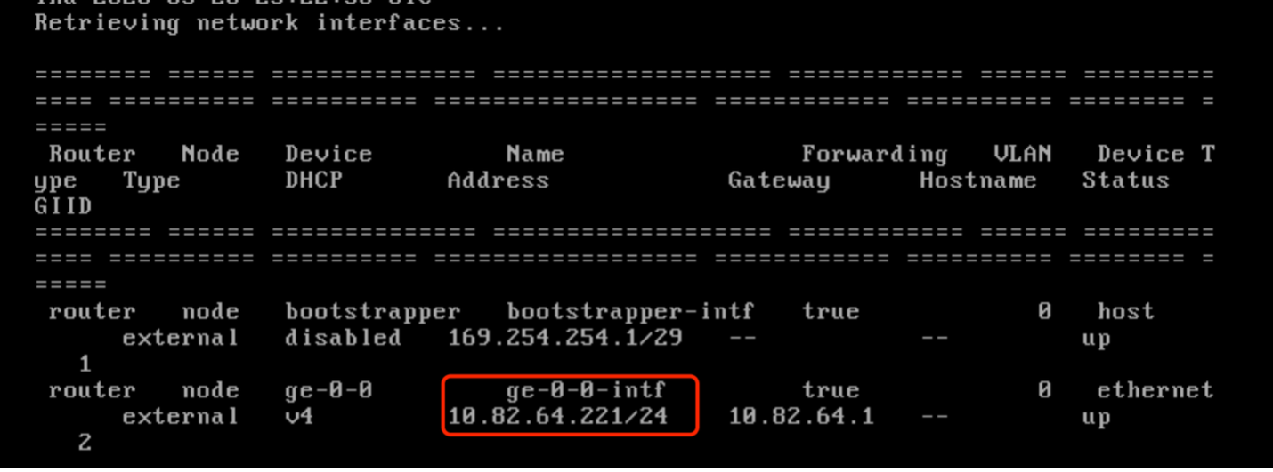 show network interface