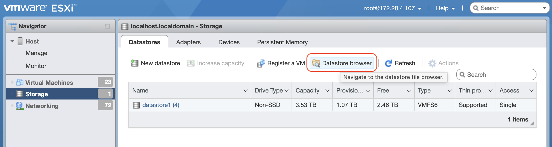 Datastore Browser