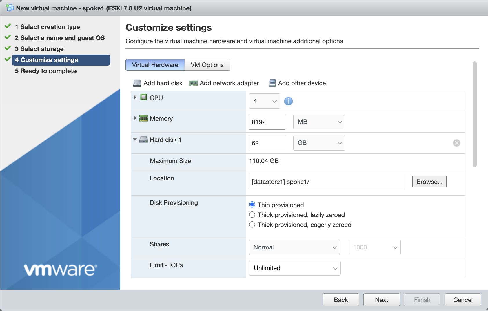 Storage Parameters
