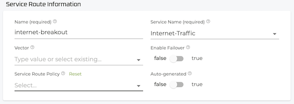Service Route Info