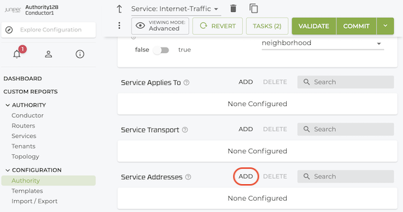 Select Service Addresses