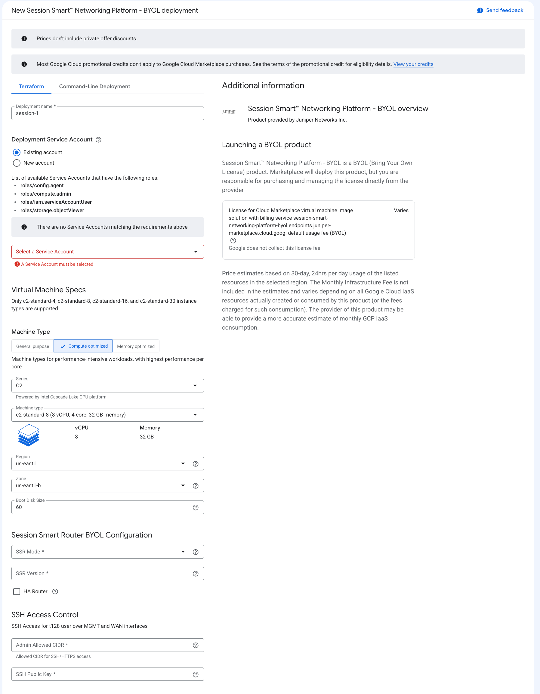 gcp common template deployment